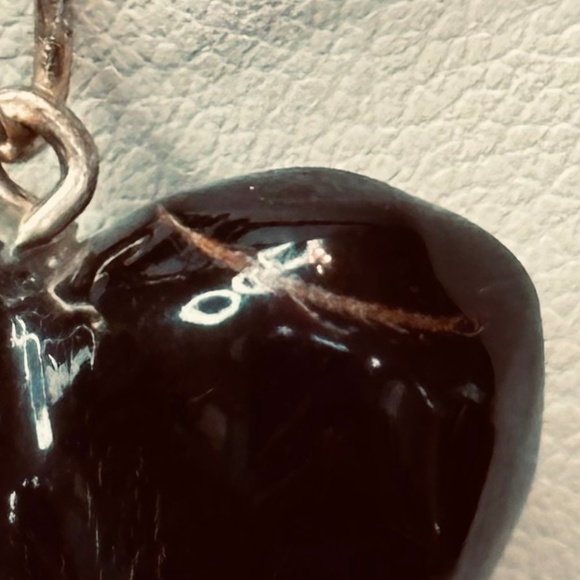 2/$20 Black Heart Pendant w/Gold Tone Bail Small in Size Small Scratch - Picture 6 of 13